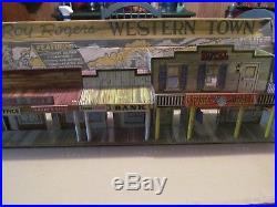 Vintage Marx Roy Rogers Western Town tin litho city-play set box