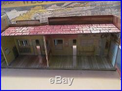 Vintage Marx Roy Rogers Western Town tin litho city-play set box