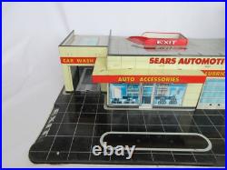 Vintage Marx Sears Automotive Service station withelevator Tin Toy RARE