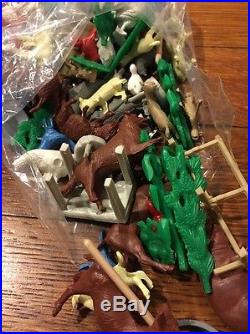 Vintage Marx Sears Farm Play Set W Instructions Animals Barn Tractors Coop Large