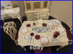Vintage Marx Sindy Doll Dining Table Chairs China Cabinet Bed Vanity Accessories