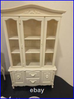 Vintage Marx Sindy Doll Dining Table Chairs China Cabinet Bed Vanity Accessories