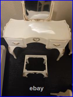 Vintage Marx Sindy Doll Dining Table Chairs China Cabinet Bed Vanity Accessories