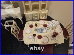 Vintage Marx Sindy Doll Dining Table Chairs China Cabinet Bed Vanity Accessories