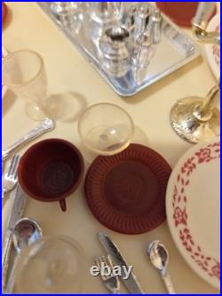 Vintage Marx Sindy Doll Dining Table Chairs China Cabinet Bed Vanity Accessories