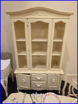 Vintage Marx Sindy Doll Dining Table Chairs China Cabinet Bed Vanity Accessories