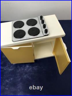 Vintage Marx Sindy Doll Play Set Range Oven Refrigerator Cabinet 1970's With Boxes