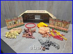 Vintage Marx Super Circus Big Top Tent Play Set Tin Litho Almost Complete Great