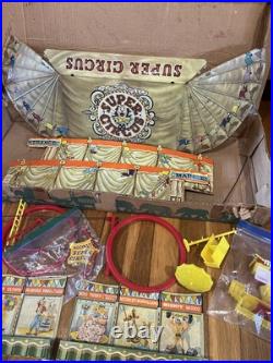 Vintage Marx Super Circus Playset Nearly Complete 1950s Tin Litho With Box