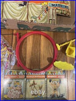 Vintage Marx Super Circus Playset Nearly Complete 1950s Tin Litho With Box