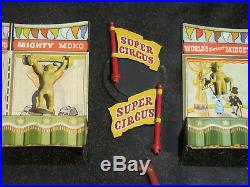 Vintage Marx Super Circus Set 1950's 60 Pcs Stages, Flags, People, Animals