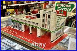 Vintage Marx Texaco Automotive Center Gas & Oil Service Station Tin Toy with Sign