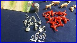 Vintage Marx Tin Elevated Barn Metal Toy 60s 100 Pcs Pig Sheep Goat Tool Feed VG