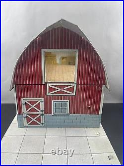 Vintage Marx Tin Elevated Barn Metal Toy Deluxe Farm Set #3948 99% Complete