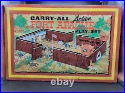 Vintage Marx Tin Litho Carry-All Fort Apache Play Set withFigures & Accessories