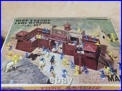 Vintage Marx Tin Litho Carry-All Fort Apache Play Set withFigures & Accessories