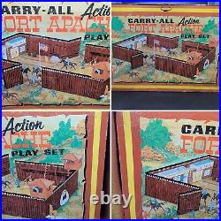 Vintage Marx Tin Litho Carry-All Fort Apache Play Set withFigures & Accessories