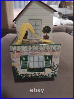 Vintage Marx Tin Litho Doll House 2 Story WithAttachment & 60 Piece Furniture! EUC