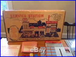 Vintage Marx Tin Litho Old Toy Store Stock Huge Service Gas Station Mib Nos