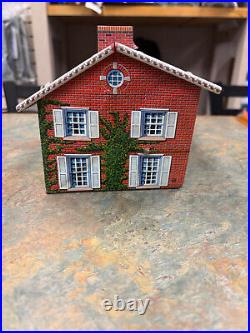 Vintage Marx Tin Log Cabin, Chicken Coop and Brick House