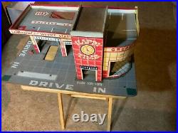 Vintage Marx Tin Toys Happi Time Musical Service Station 2 Levels With Elevator