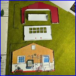 Vintage Marx Tin Two Car Garage with Box Never Assembled