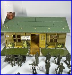 Vintage Marx Tin US Army Headquarters Training Center With Soldiers & Extras