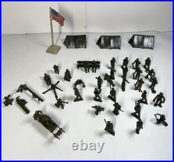 Vintage Marx Tin US Army Headquarters Training Center With Soldiers & Extras