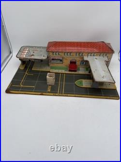 Vintage Marx Tinplate Bus Station 23 Wide Base