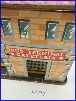 Vintage Marx Tinplate Bus Station 23 Wide Base