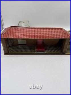 Vintage Marx Tinplate Bus Station 23 Wide Base