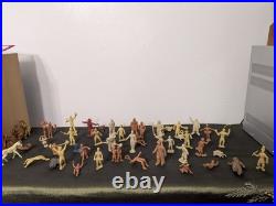 Vintage Marx Toy Circus Figures Play Set Siamese Twins Snake Charmer + Lot of 47