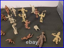 Vintage Marx Toy Circus Figures Play Set Siamese Twins Snake Charmer + Lot of 47