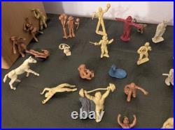 Vintage Marx Toy Circus Figures Play Set Siamese Twins Snake Charmer + Lot of 47