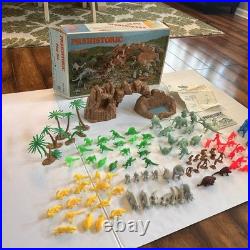Vintage Marx Toys #3398 Prehistoric Play Set with Dinosaurs, Animals, Cavemen, etc