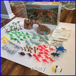 Vintage Marx Toys #3398 Prehistoric Play Set with Dinosaurs, Animals, Cavemen, etc