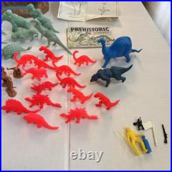 Vintage Marx Toys #3398 Prehistoric Play Set with Dinosaurs, Animals, Cavemen, etc