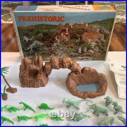 Vintage Marx Toys #3398 Prehistoric Play Set with Dinosaurs, Animals, Cavemen, etc