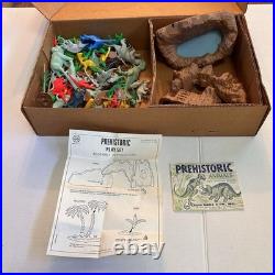 Vintage Marx Toys #3398 Prehistoric Play Set with Dinosaurs, Animals, Cavemen, etc