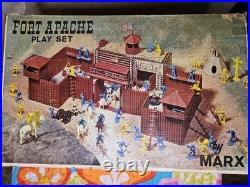 Vintage Marx Toys 3681 Fort Apache Play Set 1964 Near Complete Set in Box Rare