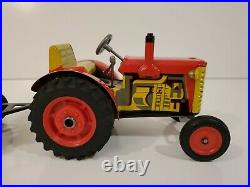 Vintage Marx Toys Farm Tin Litho Barn Silo withRamp, HTF Power Plant, Tractor