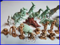 Vintage Marx Toys Lot of 40 Dinosaurs and Cavemen from B. C. Playset (60's-70's)