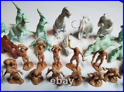 Vintage Marx Toys Lot of 40 Dinosaurs and Cavemen from B. C. Playset (60's-70's)