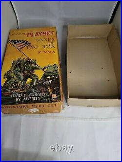 Vintage Marx Toys Miniature Playset Sands Of Iwo Jima with box and play mat