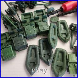 Vintage Marx WWII Battleground Army Large Lot Tanks Jeeps Boats Soldiers Tools