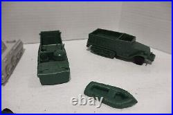 Vintage Marx WWII Battleground Playset Vehicles Soldiers Buildings Terrain READ