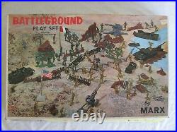 Vintage Marx WWII U. S. & German Battleground Play Set #4756 VG