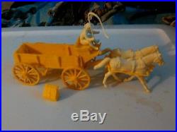 Vintage Marx Wagon Train Series 5000 #4888 Playset yellow Wagon/Fort Apache