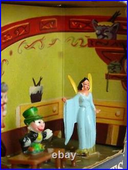 Vintage Marx Walt Disney Disneykins Pinocchio Gephetto Figaro Mini Playset withBox