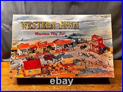 Vintage Marx Western Town Toy Play Set Lots of Figures/Horses Antique